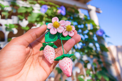 Whimsy Clip of the Strawberry Court (Unscented hair clip)