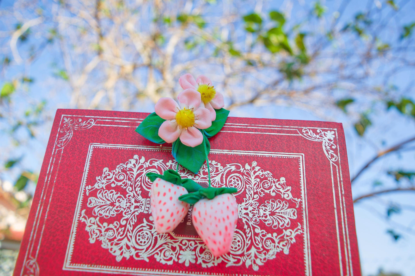 Whimsy Clip of the Strawberry Court (Unscented hair clip)