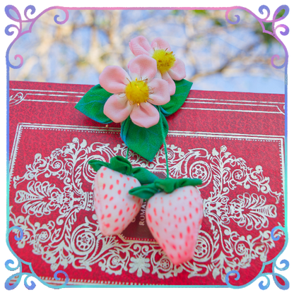 Whimsy Clip of the Strawberry Court (Unscented hair clip)