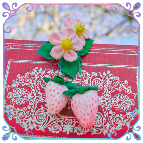 Whimsy Clip of the Strawberry Court (Unscented hair clip)