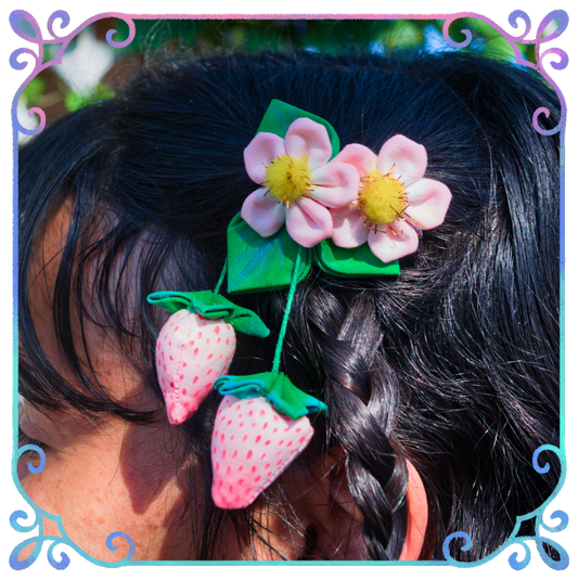 Whimsy Clip of the Strawberry Court (Unscented hair clip)