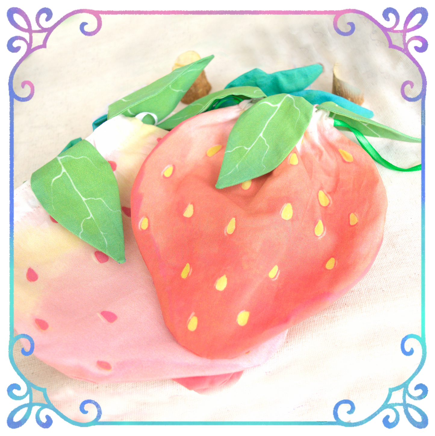 Strawberry Drawstring Bags